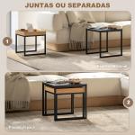 Mesas Auxiliares para Sala de Estar Conjunto de 2 Mesas Mesas de Centro Pequenas Preto e Carvalho