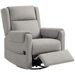 Poltrona Relax Reclinável Elétrica Giratória e Basculante com Apoio para os Pés Ajustável Controlo Remoto 86x89x99 cm Cinzento Claro