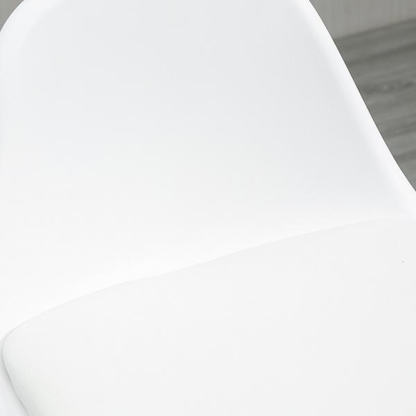 Conjunto de 2 Bancos de Bar Estofados em PU Bancos Altos de Cozinha com Assento de 69 cm 43x43x91 cm Branco