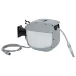 Carretel de Mangueira para Jardim 20+1,9 m com Bico de 2 Modos Bloqueio Automático e Retracção Suporte Orientável 180° Cinza