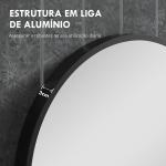 Espelho Casa de Banho Oval 40x3x70 cm Espelho Decorativo de Parede com Estrutura de Liga de Alumínio Horizontal ou Vertical Preto
