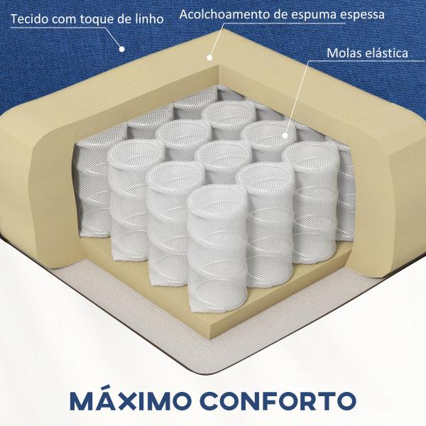Poltrona Relax Reclinável até 155° Poltrona Reclinável Manual para Pessoas com Altura Inferior 195 cm 67x87x98 cm Azul Escuro