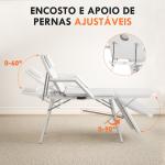 Marquesa de Massagem Dobrável Portátil de 3 Secções com Encosto Ajustável Apoio de Cabeça e Braços 182x82x68 cm Branco