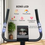 Bicicleta Estática com 8 Níveis de Resistência Magnética Sensor de Frequência Assento Ajustável Ecrã LCD 88x50,5x131,5 cm Preto