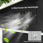 Abrigo de Jardim de 3,6 m² 236x174x190 cm para Armazenamento de Ferramentas com Portas de Correr e 4 Janelas de Ventilação Cinza