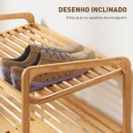 Sapateira de 3 Níveis Estante para Sapatos em Bambu para 12 Pares de Sapatos 76x33x50,8 cm Madeira