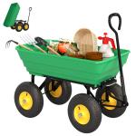 Carrinho de Jardim com Caçamba Inclinável até 75° Carrinho de Mão com Guiador Ajustável 109x52x94 cm Verde Escuro
