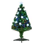 Árvore de Natal Artificial 90cm Árvore de Natal com 12 Luzes LED 3 Cores e 90 Ramos PVC Decoração de Natal Verde
