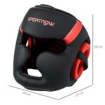 Capacete de Boxe com Correia Ajustável Protetor de Cabeça para Artes Marciais Karate Tamanho L Vermelho e Preto