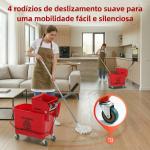 Balde de Limpeza com Escorredor Painel Separador e Rodas Capacidade de 20L para Limpezas Domésticas 45x26,5x70 cm Vermelho