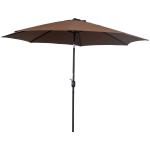 Chapéu de Sol de Jardim Ø295x250cm com Manivela Chapéu de Sol Exterior com Mecanismo de Inclinação e Mastro Desmontável de Metal para Terraço Piscina Pátio Café