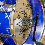 Bateria Infantil com Banco Bateria para Crianças acima de 3 Anos com Pedal e Baqueta Desenho de Estrelas 65x22x57 cm Azul