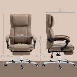 Cadeira de Escritório com 6 Pontos de Massagem com Vibração Reclinável com Altura Ajustável 65x61x101 - 113 cm Marrom