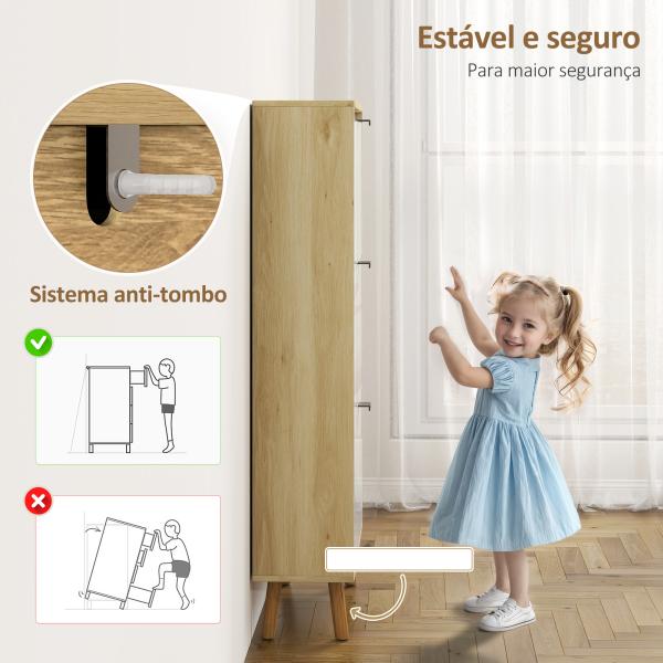 Sapateira Estreita com 3 Portas em Branco Brilhante Prateleiras Ajustáveis Pernas de Madeira para 18 Pares de Sapatos 60x24x127 cm