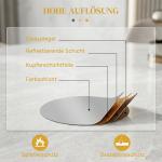 Espelho Decorativo de Parede Adorno de Parede Metálico Ø65 cm com Ganchos para Sala de Estar Quarto Corredor Dourado