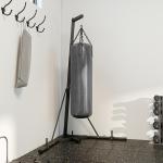Suporte para Saco de Boxe de Pé Suporte para Saco de Boxe Dobrável com Altura Ajustável 170x90x182 - 225 cm Preto