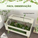 Terrário para Répteis com Vidro Temperado e Tampa Basculante para Cobras e Lagartos 100x50x60 cm Carvalho