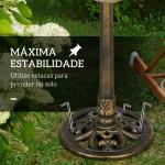 Banho para Pássaros de Jardim Exterior 71 cm com Design Folha de Lótus e Acabamento Envelhecido Leve e Resistente Bronze