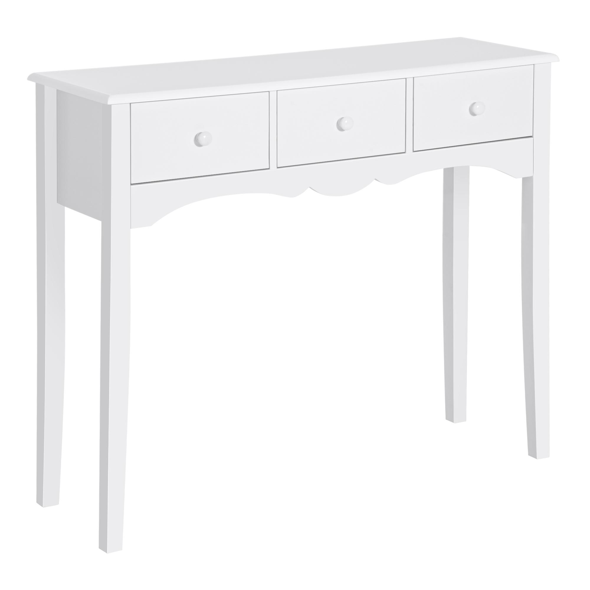 Mesa Consola Elegante Móvel de Entrada com 3 Gavetas 100x32x85cm Branco