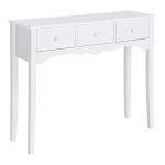 Mesa Consola Elegante Móvel de Entrada com 3 Gavetas 100x32x85cm Branco
