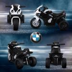 Mota BMW Infantil 6V Elétrica para Crianças 18 - 36 Meses com Faróis Música 2,5km/h Preto 66x37x44 cm