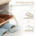 Sapateira Moderna com 3 Gavetas Abatíveis para 12 Pares de Sapatos e Prateleira Ajustável 70x23,5x122cm Branco Envelhecido