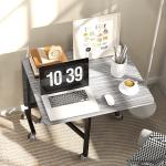 Mesa de Jantar Dobrável para 4 - 6 Pessoas com Rodas e Abas Rebatíveis para Cozinha 120x80x73 cm Cinzento