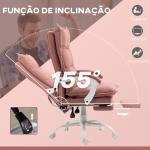 Cadeira de Escritório com 6 Pontos de Massagem e 5 Modos Reclinável com Função de Aquecimento 66x74x114 - 121,5 cm Rosa