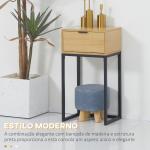 Mesa Consola com Gaveta Consola Moderna Mesa de Entrada com Pés de Aço 40x30x76 cm Madeira e Preto