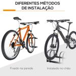 Estacionamento para 4 Bicicletas Suporte de Aço para Estacionar Bicicletas no Chão para Interior e Exterior 110x33x27 cm Preto