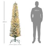 Árvore de Natal 180 cm Árvore de Natal Artificial Nevada com 150 Luzes LED 329 Ramos Verde e Branco