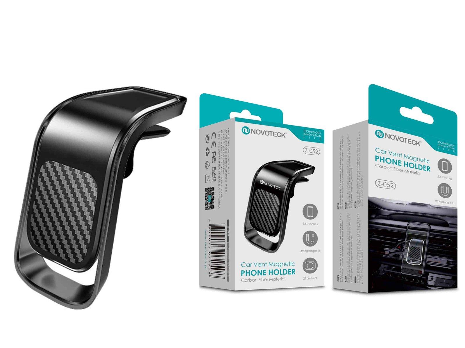 Suporte Magnético de Ventilação Z-052 – Material de Fibra de Carbono, Design Premium, Fixação Segura