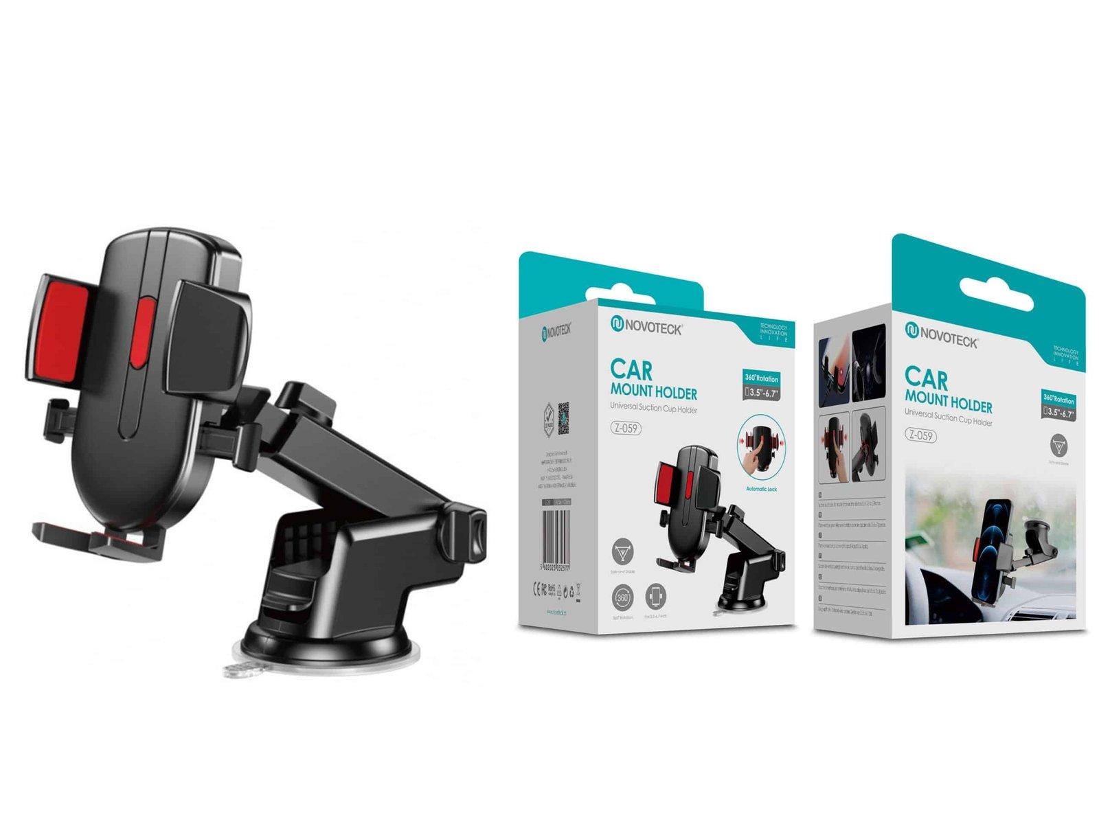 Suporte Universal Z-059 para Carro com Trava Automática e Ventosa Forte - Rotação 360°