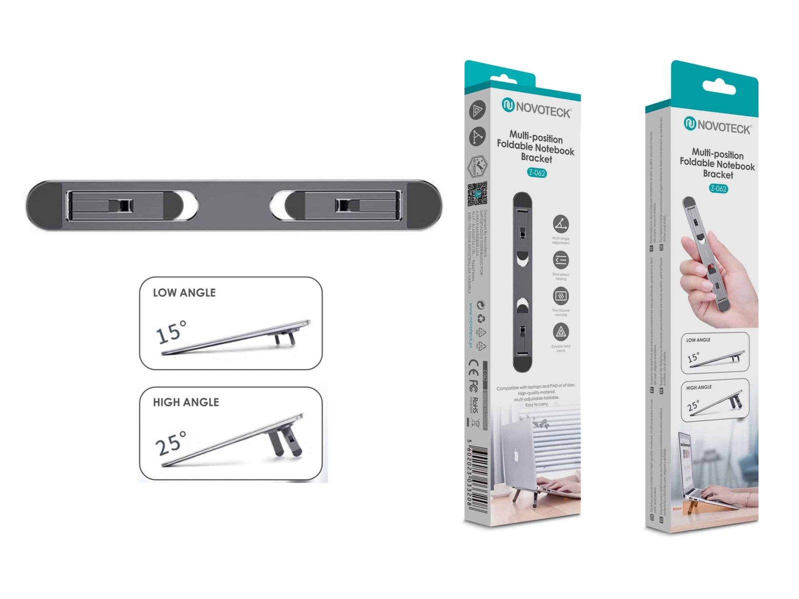 Suporte Dobrável Z-062 para Notebook - Ergonómico, Ajustável e Portátil