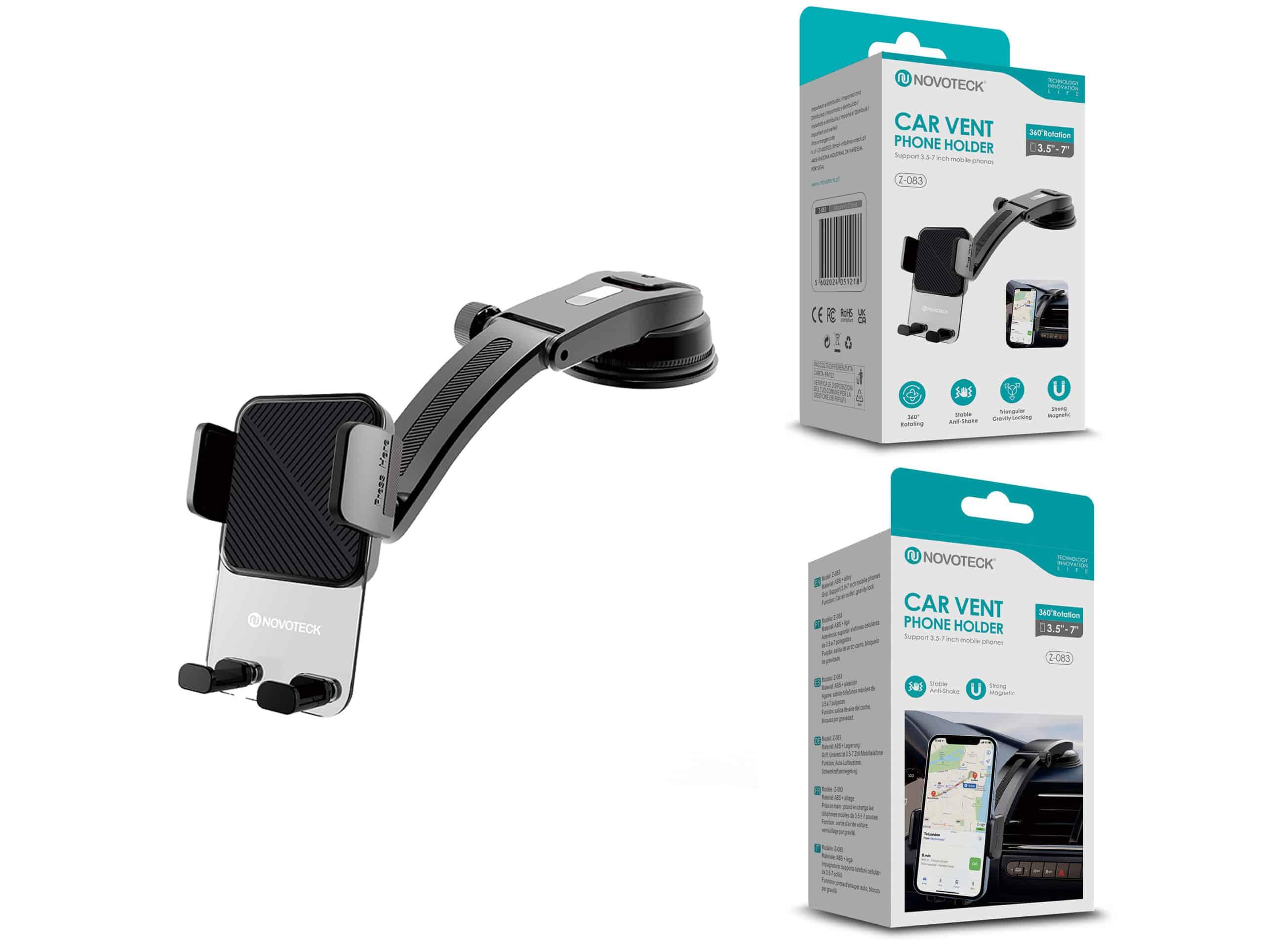 Suporte de Telemóvel para Grelha de Ventilação com Braço Ajustável e Rotação 360º Z - 083