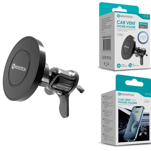 Suporte Magnético para Telemóvel em Grelha de Ventilação com Rotação 360º - Normal