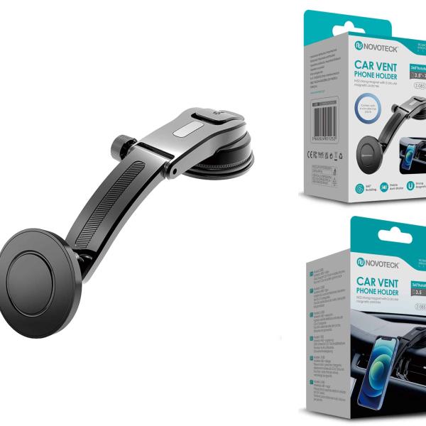 Suporte Magnético Ajustável para Telemóvel com Ventosa Rotação 360º Z - 085