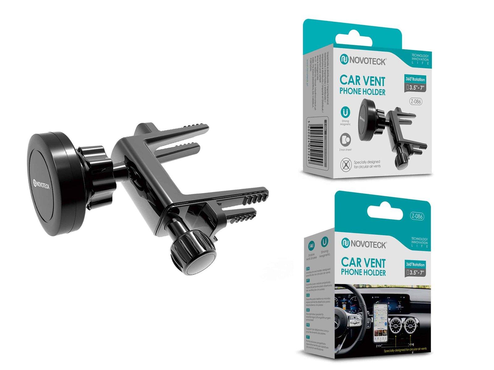 Suporte Magnético para Telemóvel de Saída de Ar – Rotação 360º para Telemóveis de 3,5'' a 7''Z-086