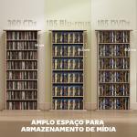 Estante Estreita para CDs e DVDs com 8 Compartimentos e Prateleiras Ajustáveis 58x24x126,3 cm em Madeira