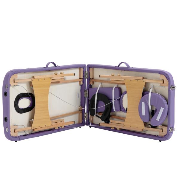 Marquesa de Massagem Dobrável Marquesa com Altura Ajustável 61 - 88 cm Desenho Ergonómico Fácil de Transportar 185x60 cm Roxo