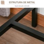 Conjunto de Mesa de Bar com 2 Bancos Conjunto de 3 Peças com 2 Bancos com Encosto e Apoio para Pés Design Industrial Madeira e Preto