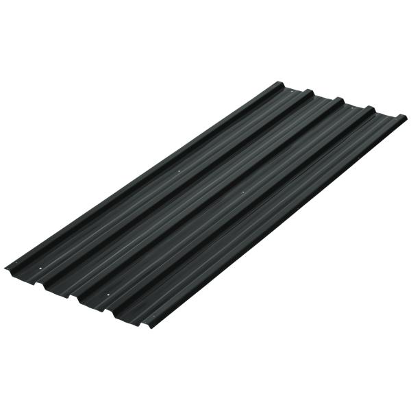 Conjunto de 12 Painéis para Teto de Aço Galvanizado Chapas Perfiladas de Teto 7m² para Abrigo de Ferramentas 129x45cm Cinzento Escuro