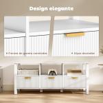 Móvel de TV Moderno com 3 Gavetas e 3 Prateleiras Abertas para Televisores de 43 - 55 Polegadas 120x39,5x50 cm Branco