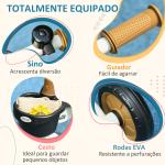 Triciclo para Crianças de 2 a 5 anos com Assento Ajustável Cesta Buzina e Pedais e 3 Rodas 70,5x53x58 cm Bege