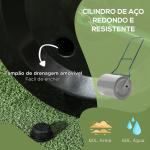 Rolo de gramado para jardim com capacidade de 60L preenchível com areia ou água de 50 cm de diâmetro preto