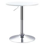 Mesa de bar ajustável em altura com base redonda e antideslizante para cozinha sala de jantar Ø60x69 - 93 cm Branco