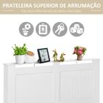 Cobertura para Radiador em MDF com Ripas e Prateleira Superior 151,5x19x82 cm Branco