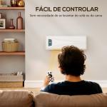 Aquecedor Elétrico de Baixo Consumo de Parede 2000W com 3 Modos Ecrã LED Termostato Temporizador e Oscilação 54x18,7x14,5 cm Branco