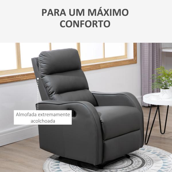 Poltrona Relax com cadeira reclinável manual de até 160° 65x89x100cm