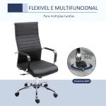 Cadeira de Escritório Ergonômica Giratoria 360° Inclinável com Altura Ajustável Rodas Apoio de Braços 54x62x104 - 114 cm Preto